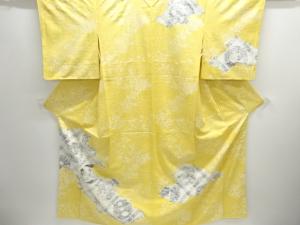 未使用品　格天井に鶴・草花模様刺繍訪問着